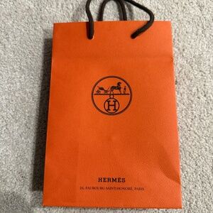 Authentic Hermes Orange Gift Paper Shopping Bag - Small - 8.5x6x3
